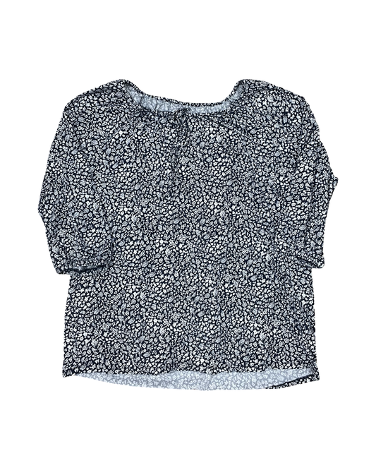Top 3/4 Sleeve By Lands End In Blue & White, Size:2X