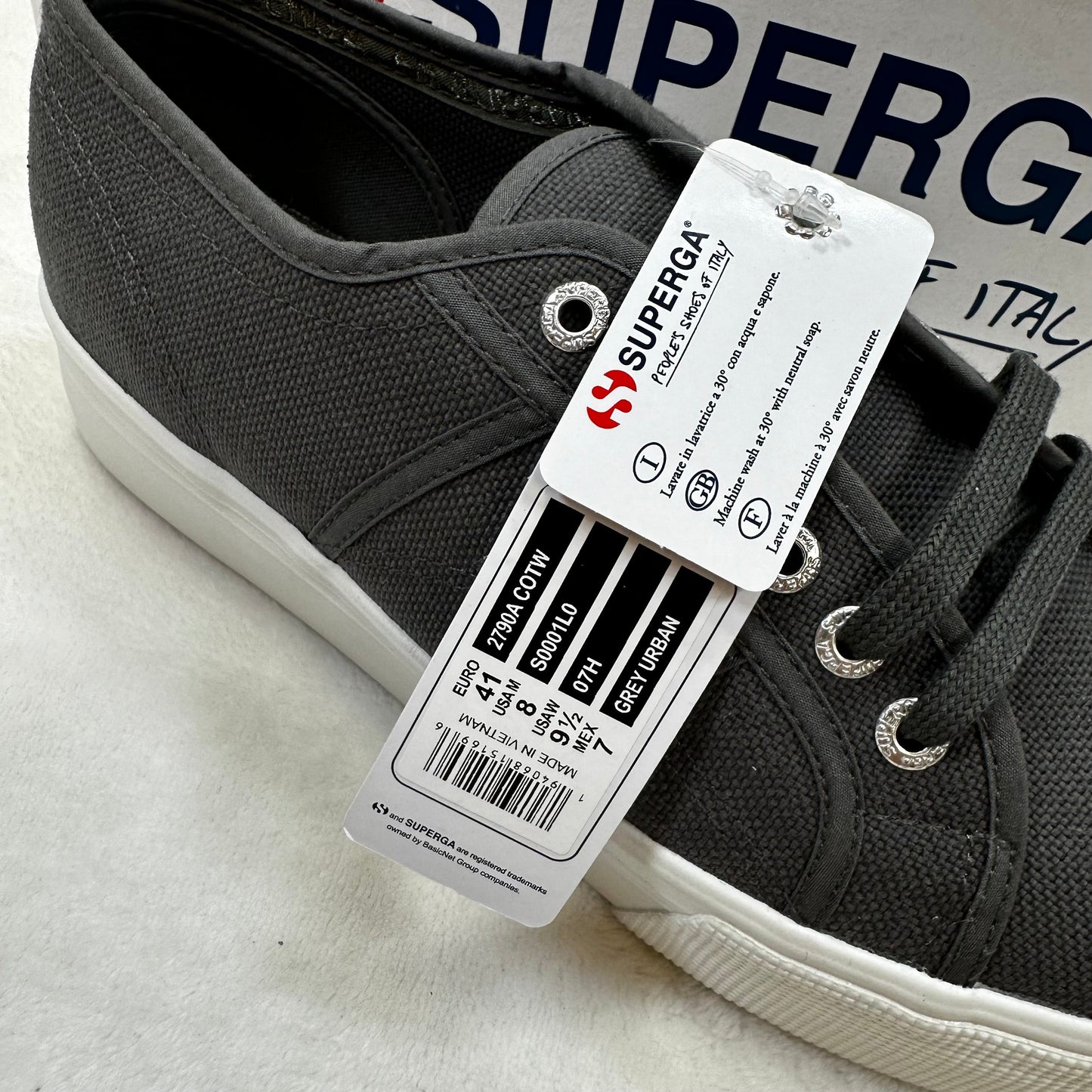 SHOES SNEAKERS SUPERGA in GREY, Size: 8