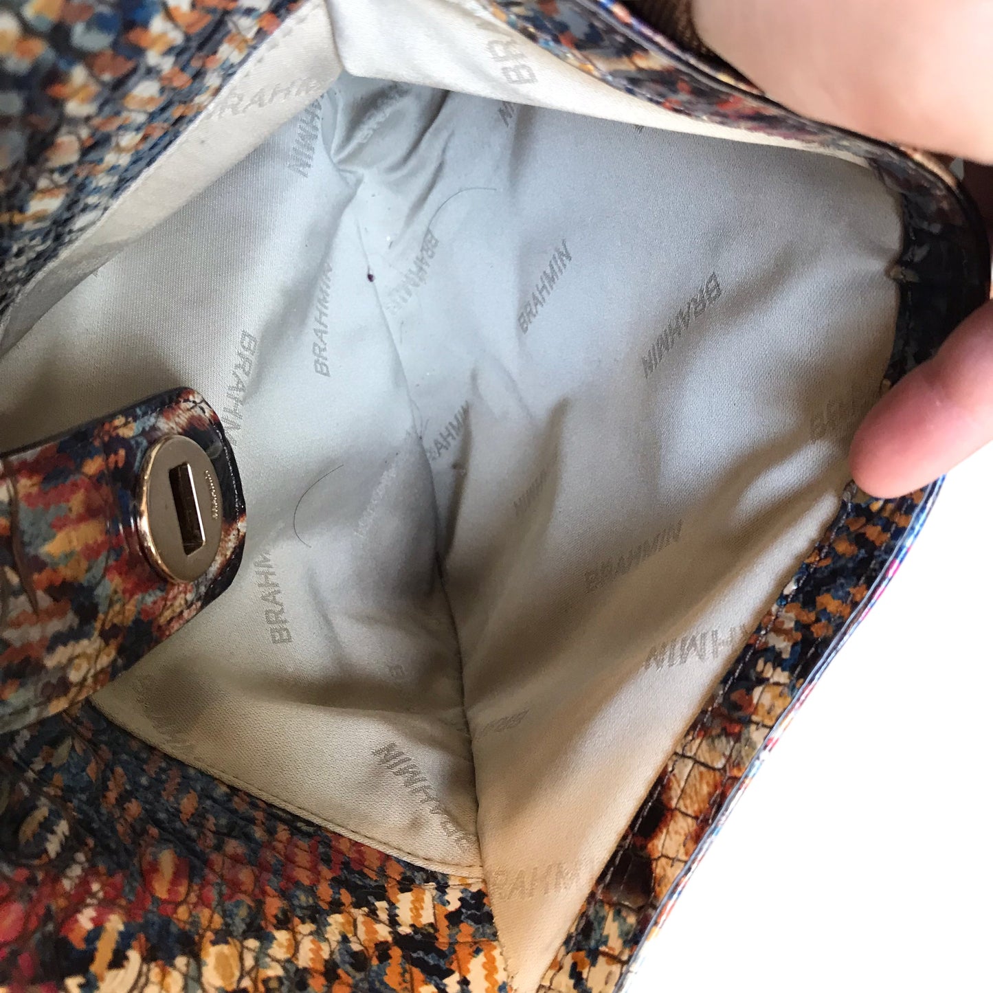 Crossbody Designer By Brahmin In Multi, Size:Large