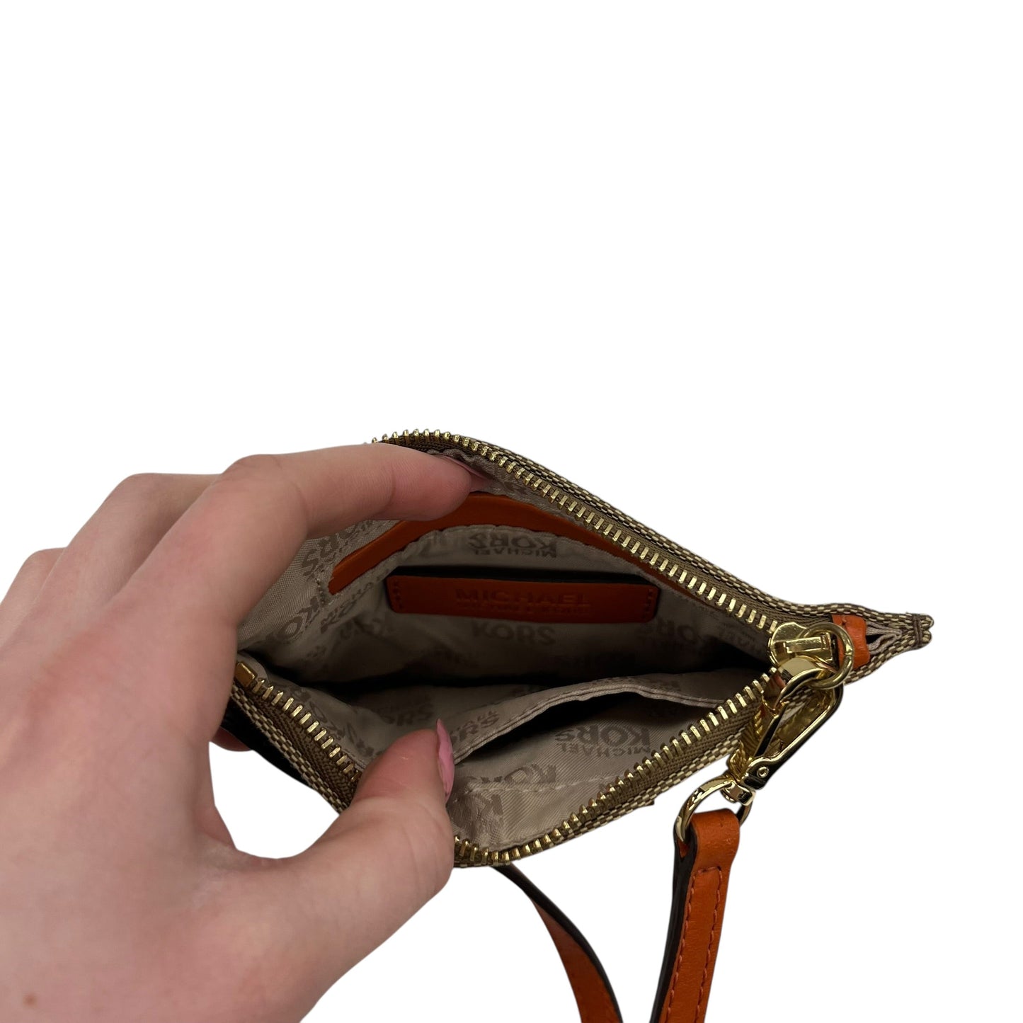 Wristlet Designer By Michael Kors In Brown, Size:Small