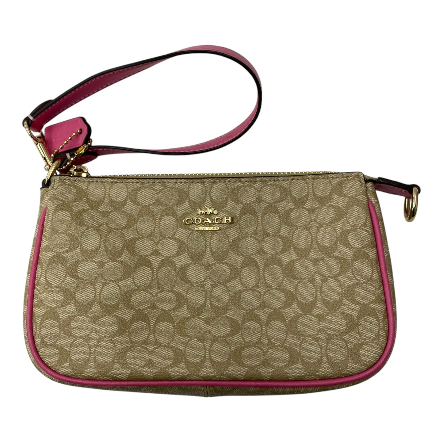 Wristlet Designer By Coach In Pink & Tan, Size:Medium