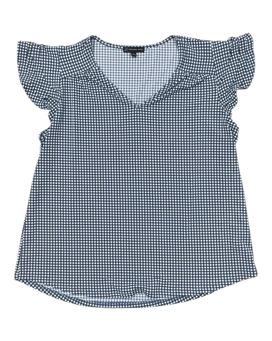 Top Ss By Adrianna Papell In Blue & White, Size:L