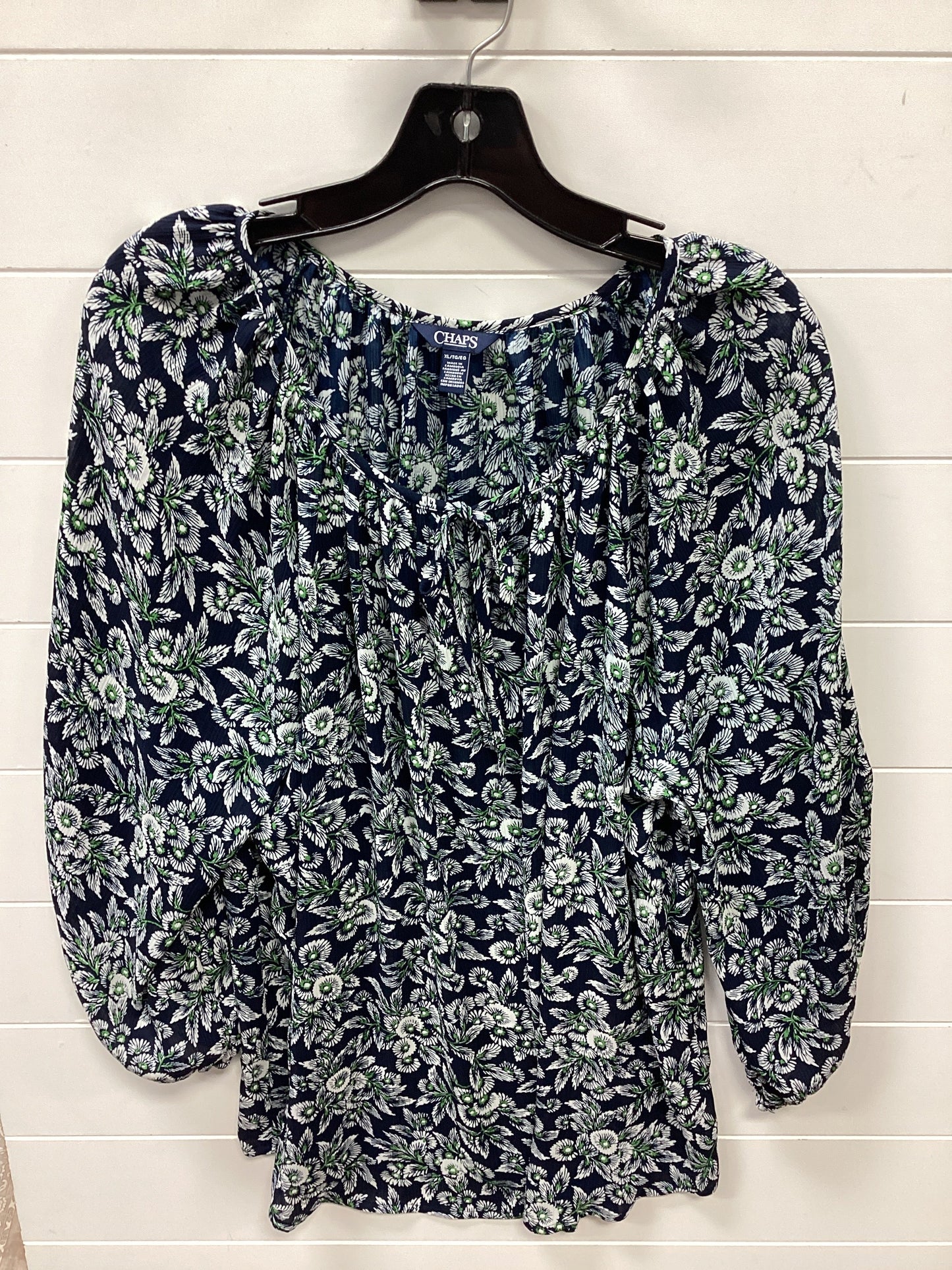 Top Ls By Chaps In Navy, Size:Xl