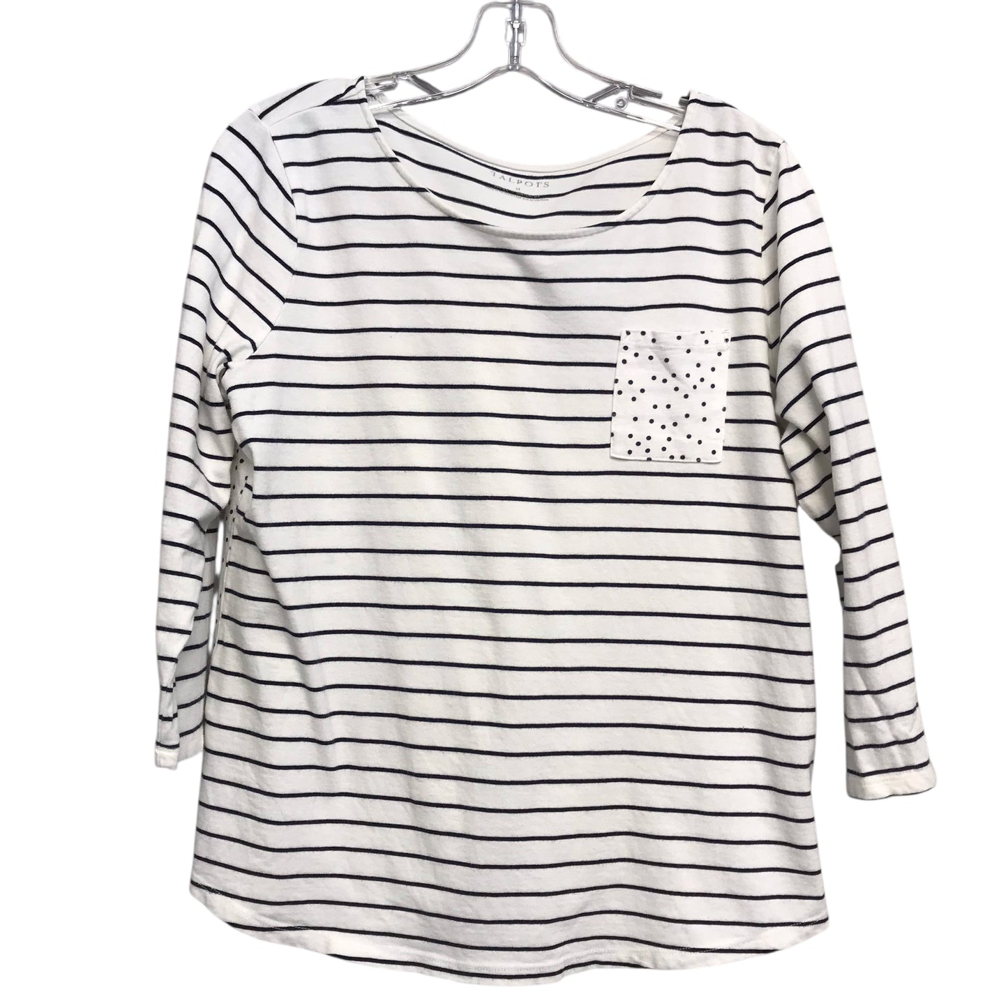 Top 3/4 Sleeve By Talbots In Striped Pattern, Size:M