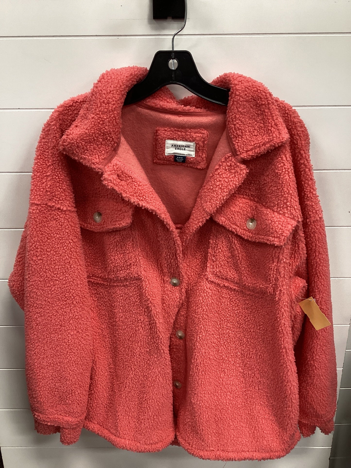 Jacket Fleece By American Eagle In Peach, Size:M