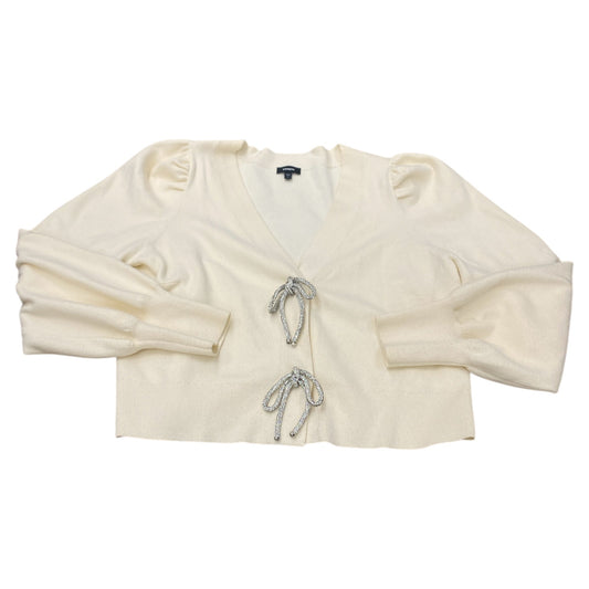 Sweater Cardigan By Express In Cream, Size:L