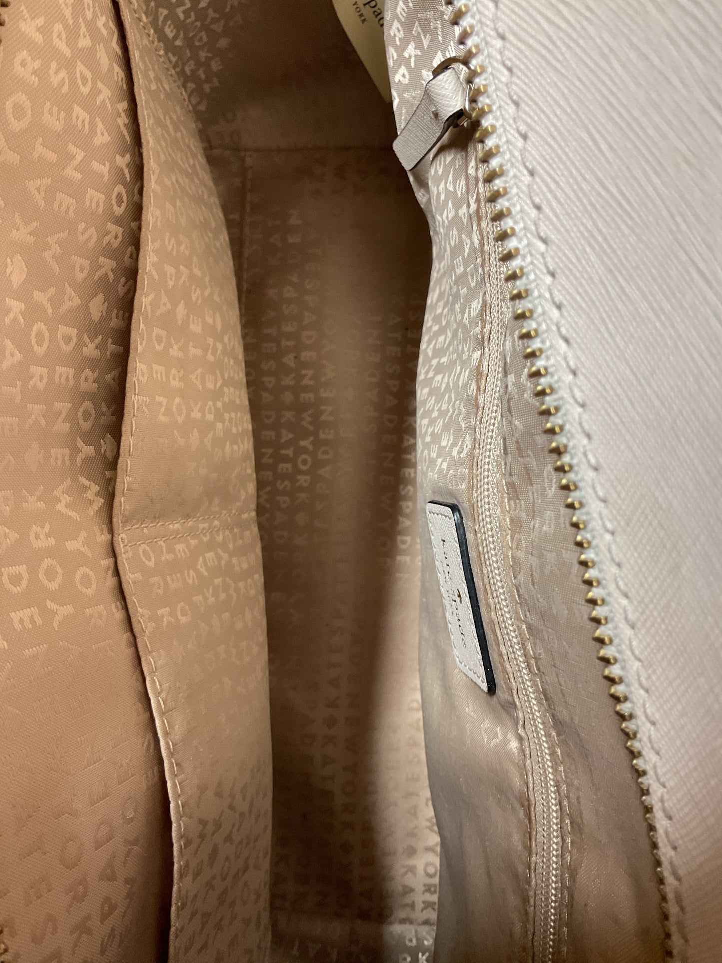 Handbag Designer By Kate Spade In Black & Cream, Size:Medium