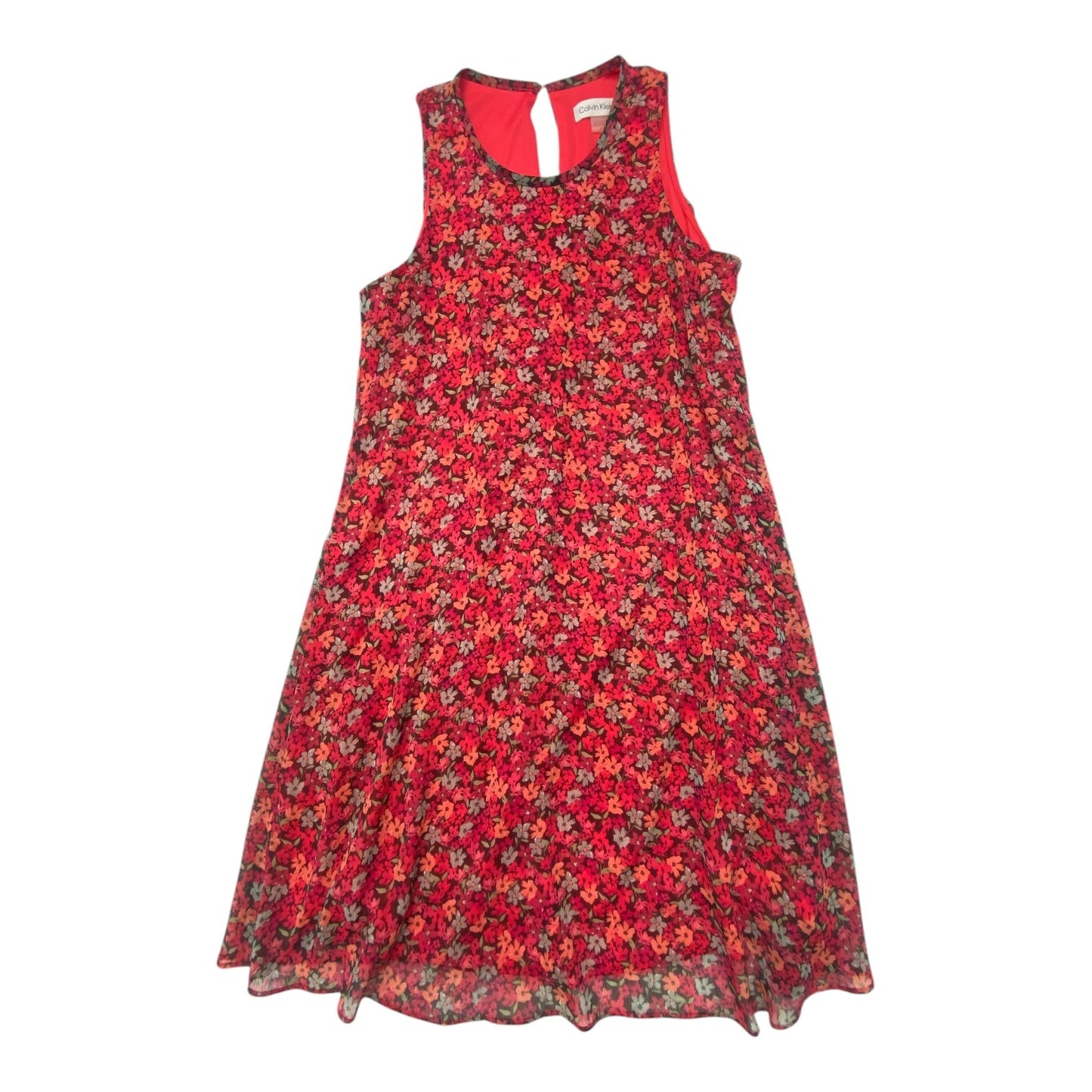 Dress Casual Midi By Calvin Klein In Floral Print, Size:S
