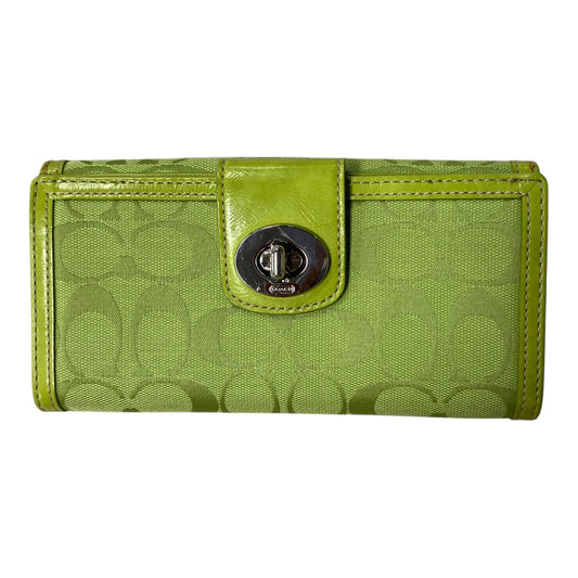 Wallet Designer By Coach In Green, Size:Medium