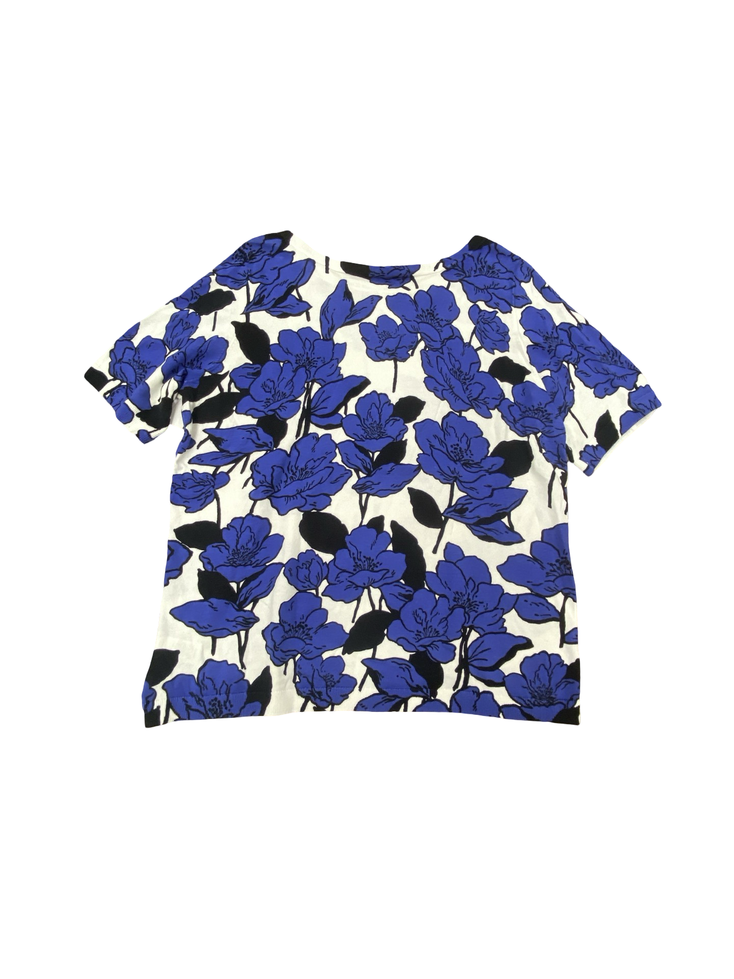 Sweater Ss By Talbots In Floral Print, Size:1X