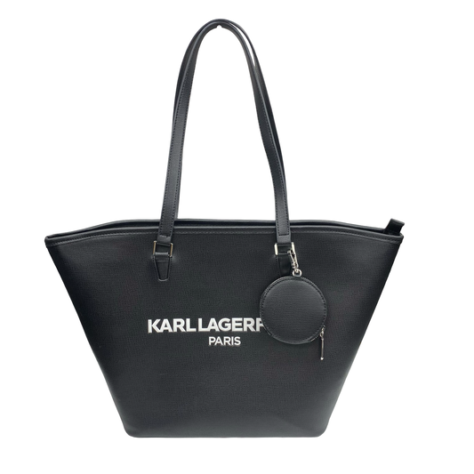 Tote Designer By Karl Lagerfeld In Black, Size:Large