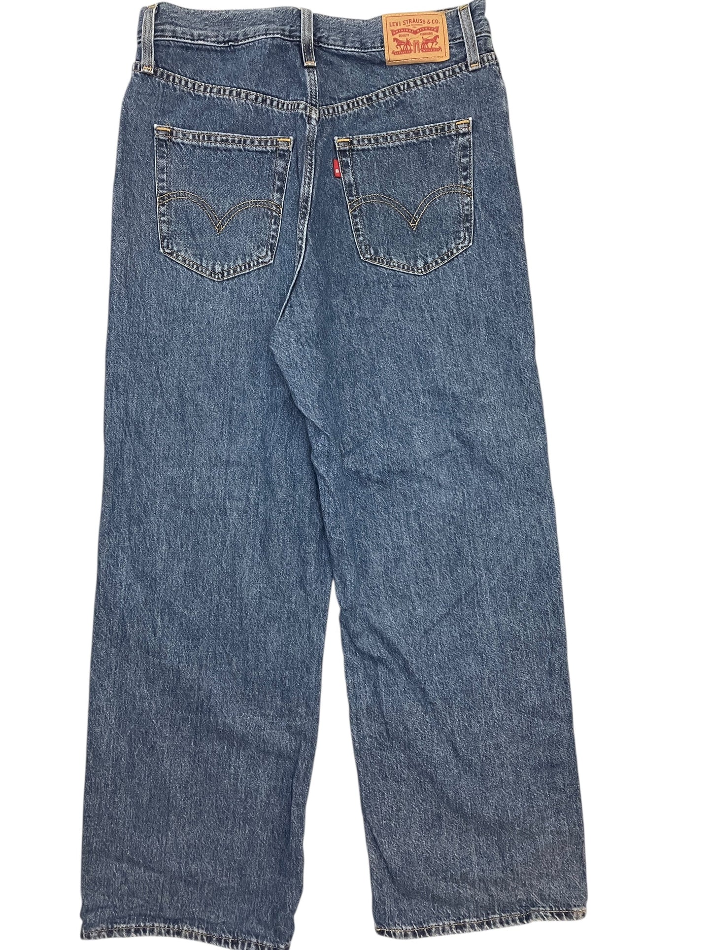 Jeans Wide Leg By Levis In Blue Denim, Size:8