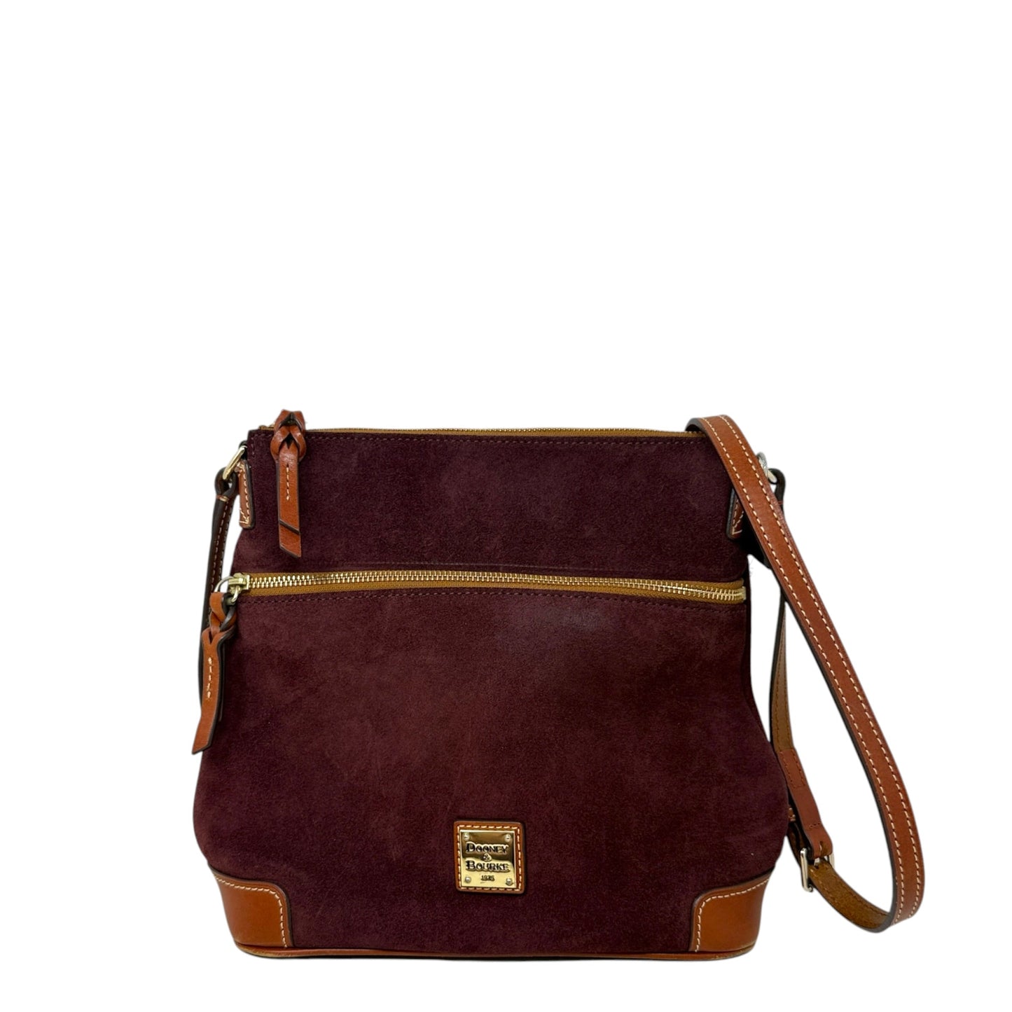 Suede Letter Carrier Crossbody Designer By Dooney And Bourke, Size: Medium