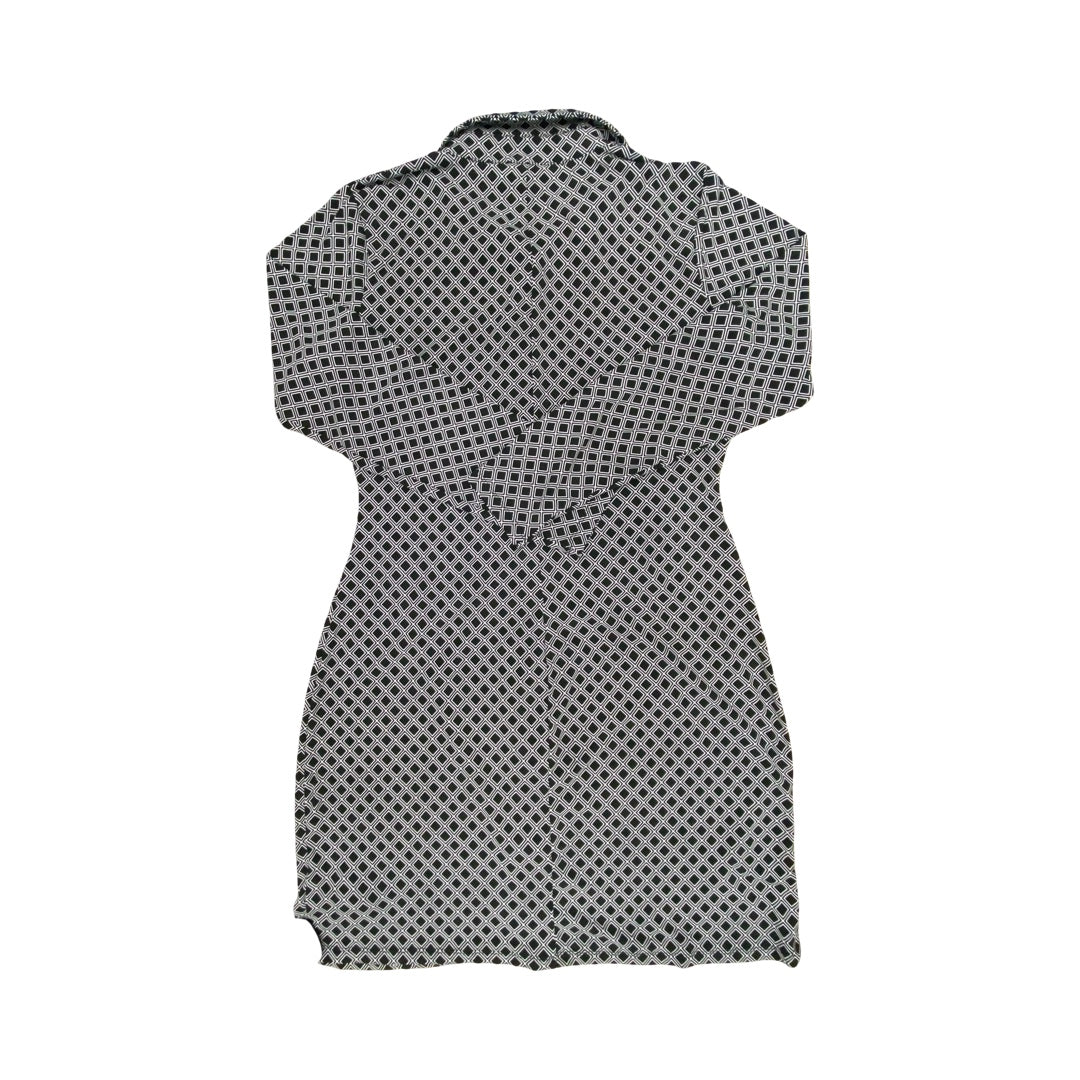 Dress Casual Midi By Michael By Michael Kors In Black & White, Size:Xl