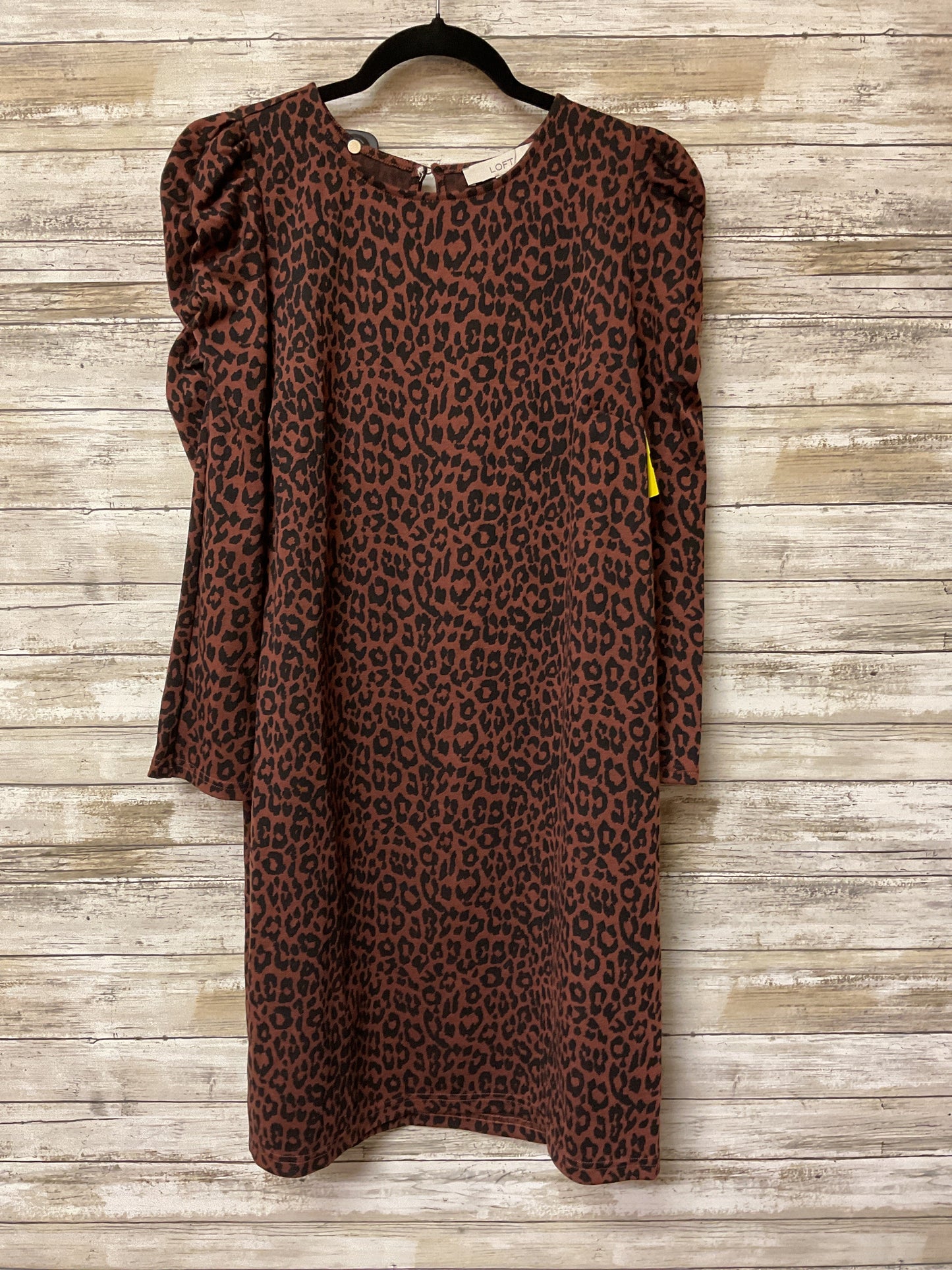 Dress Casual Midi By Loft In Black & Brown, Size:L