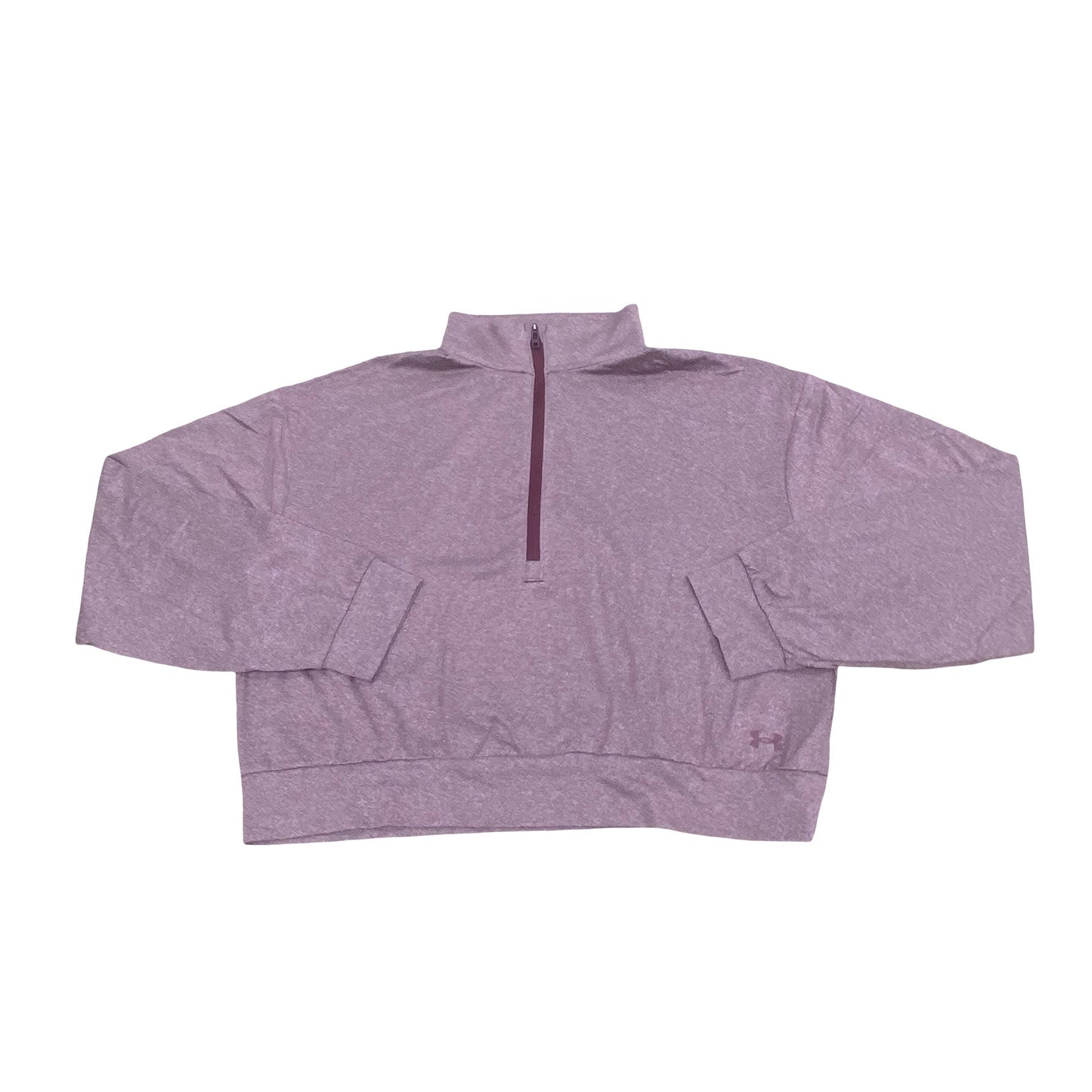 Athletic Top Ls Collar By Under Armour In Maroon, Size:S