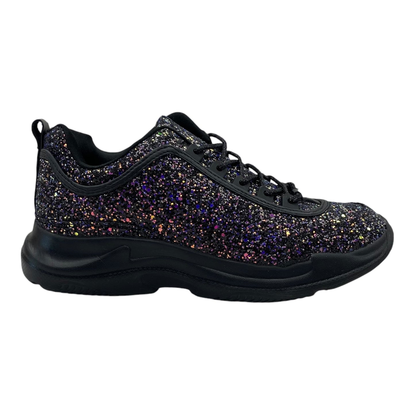 Shoes Sneakers By Wild Diva In Black & Purple, Size:8.5