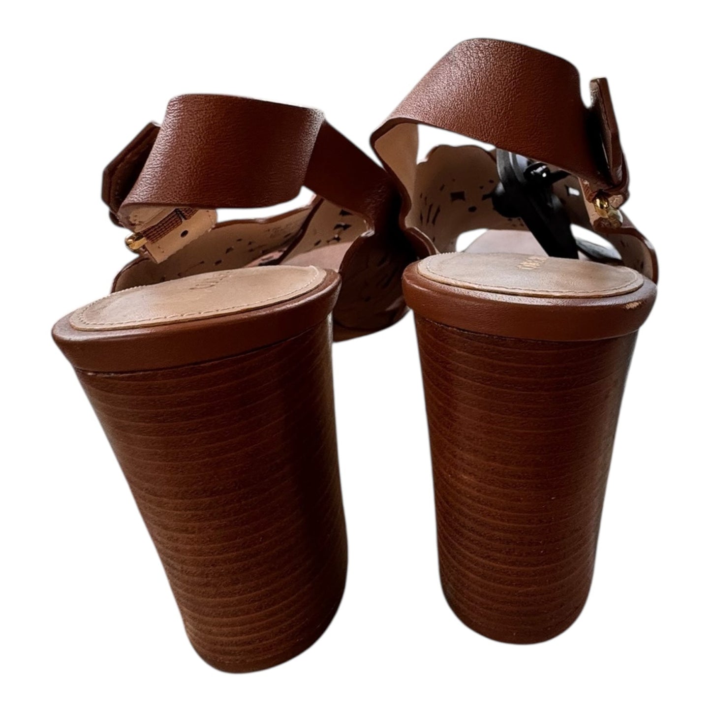 Sandals Heels Block By Cole-Haan In Brown, Size:7.5