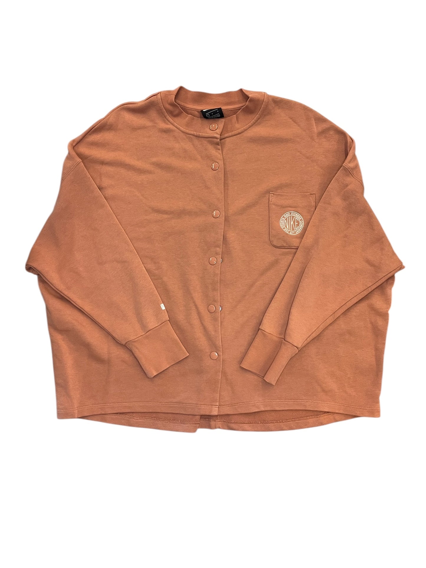 Athletic Jacket By Nike Apparel In Peach, Size:L