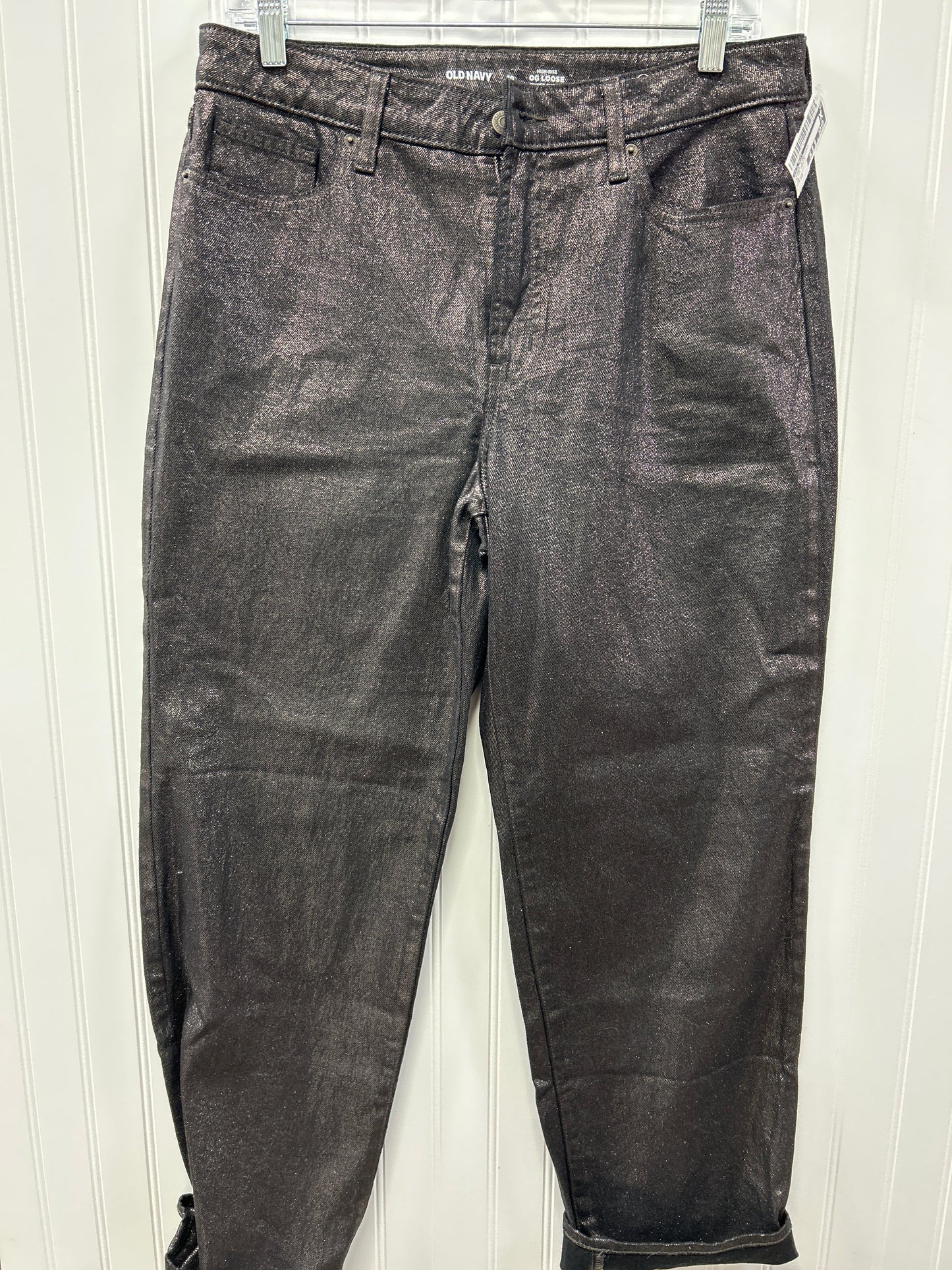 Jeans Straight By Old Navy In Black Denim, Size:10