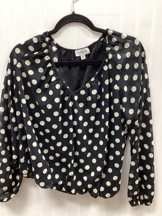 Top Ls By Evereve In Black & Cream, Size:Xs