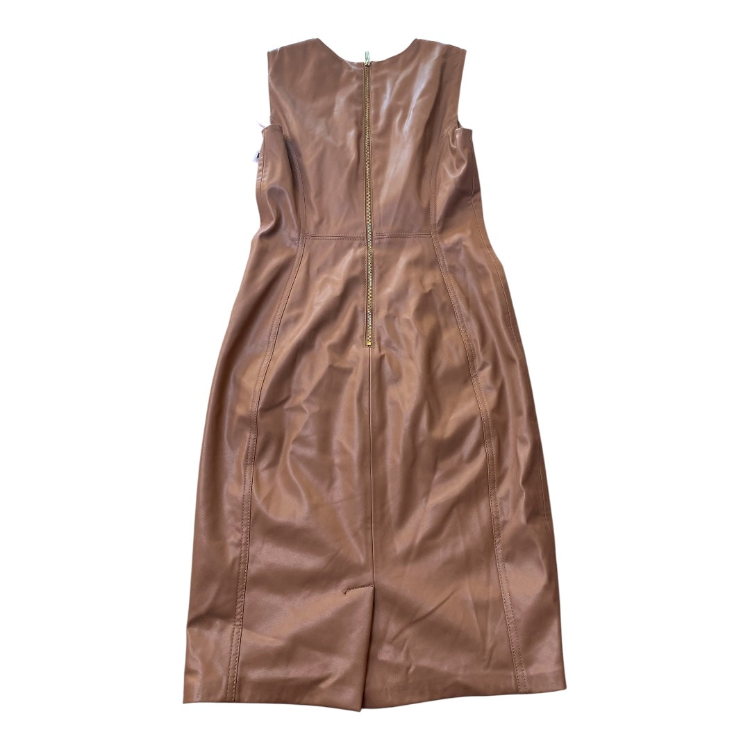 Dress Casual Midi By Calvin Klein In Tan, Size:2