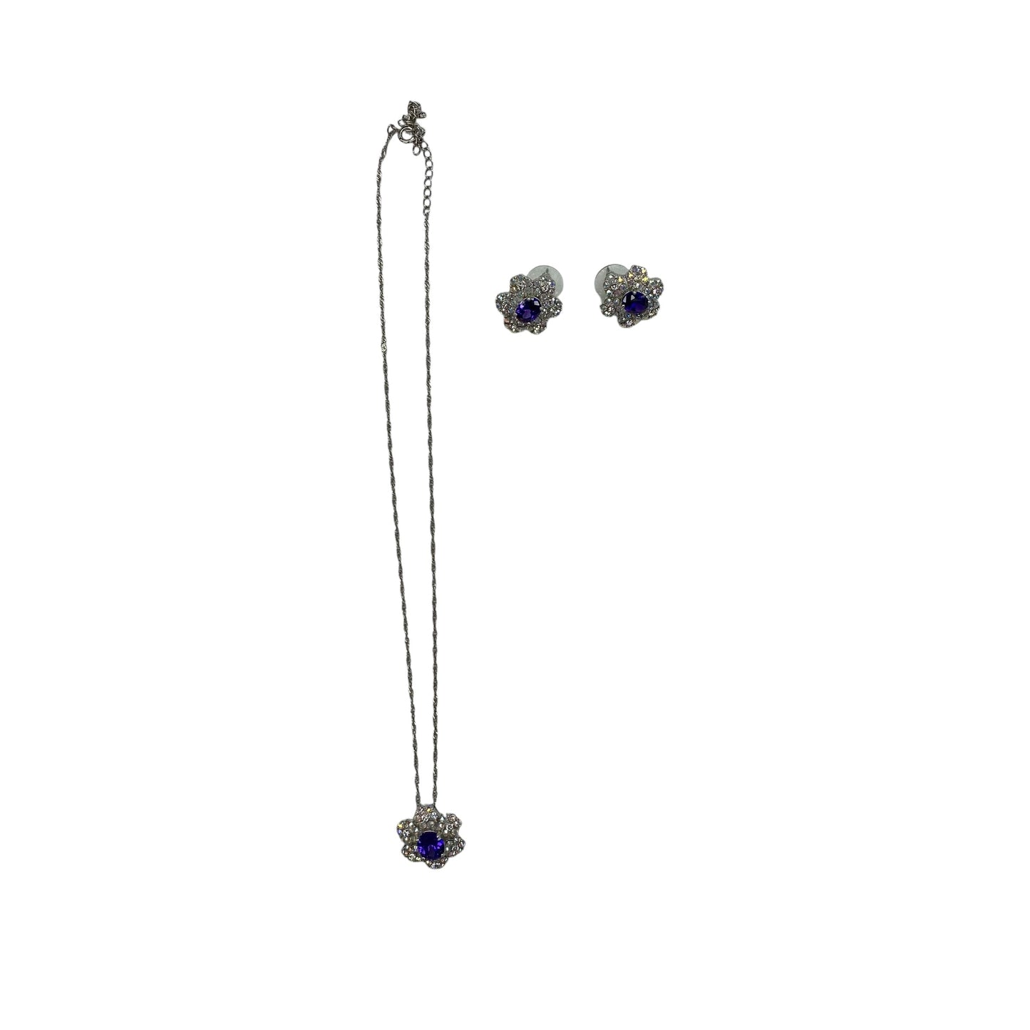 Necklace Set By Clothes Mentor In Purple & Silver