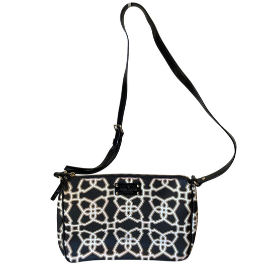 Crossbody Designer By Kate Spade In Black & Cream, Size:Medium