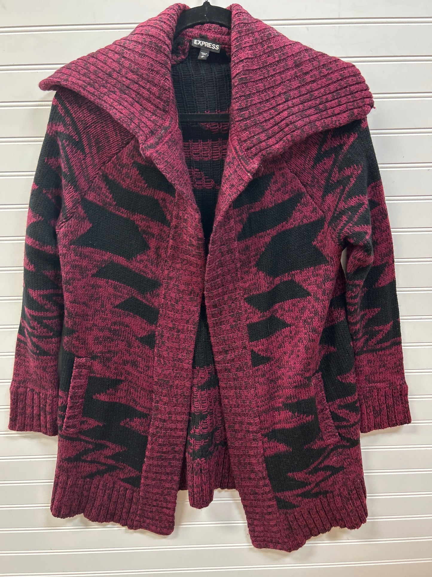 Sweater Cardigan By Express In Purple, Size:S