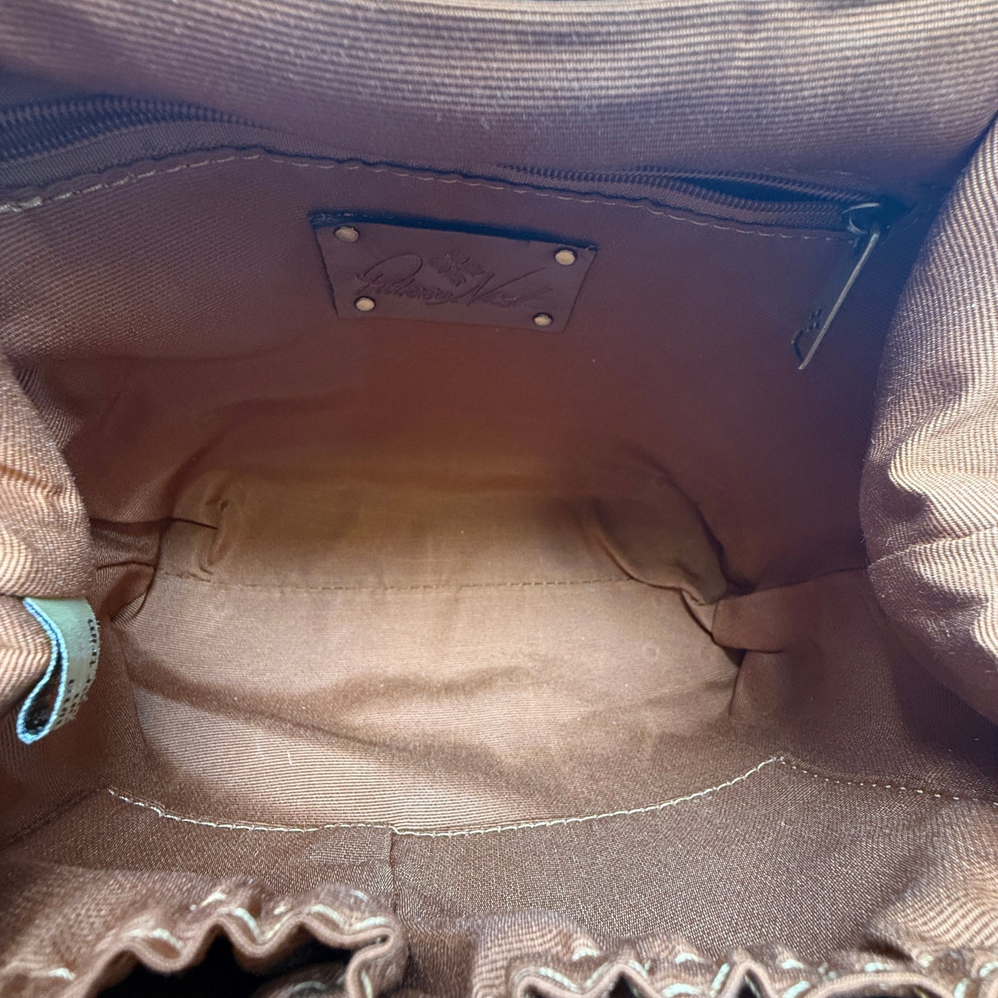 Laureana Scalloped Raffia Satchel Designer By Patricia Nash, Size: Small