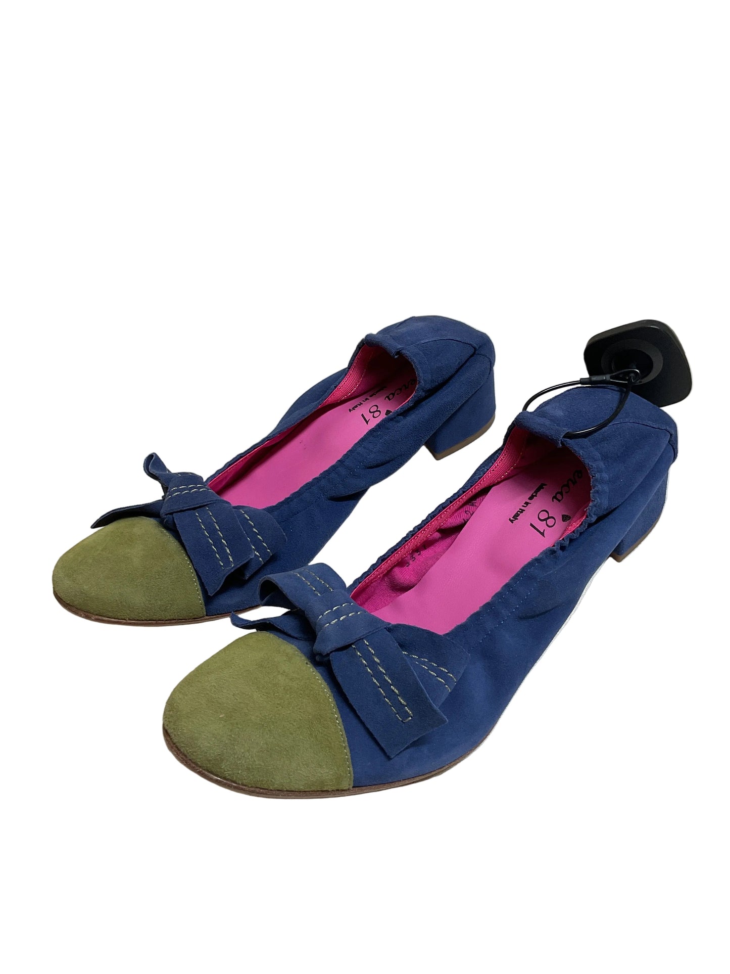 Shoes Heels Block By Cmb In Blue & Green, Size:9.5/40