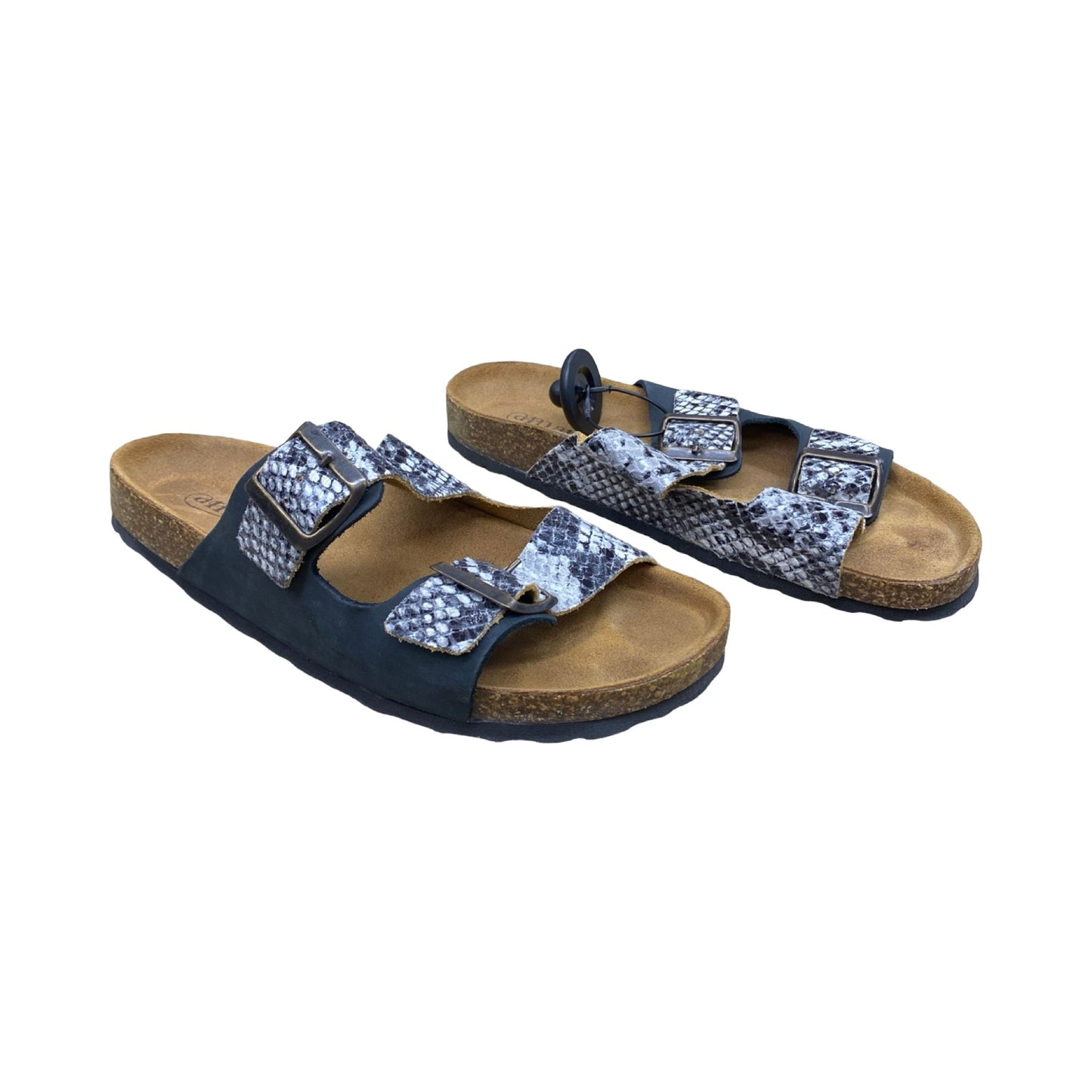 Sandals Flats By Amarea In Animal Print, Size:8