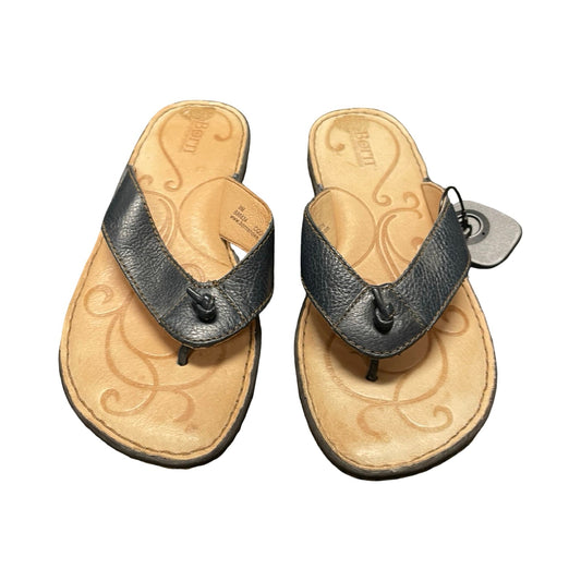 Sandals Flip Flops By Born In Black & Tan, Size:9