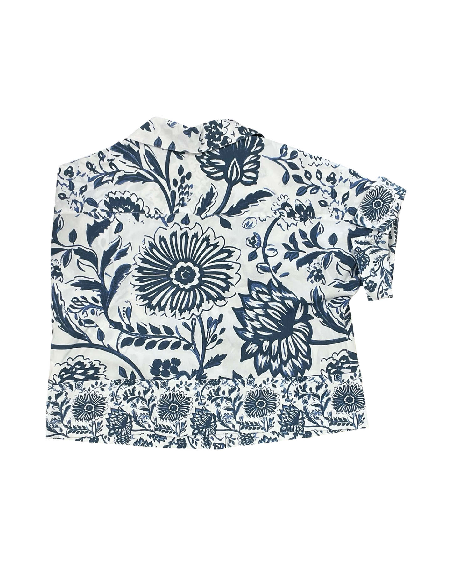 Blouse Ss By Hope & Harlow In Blue & White, Size:Xl