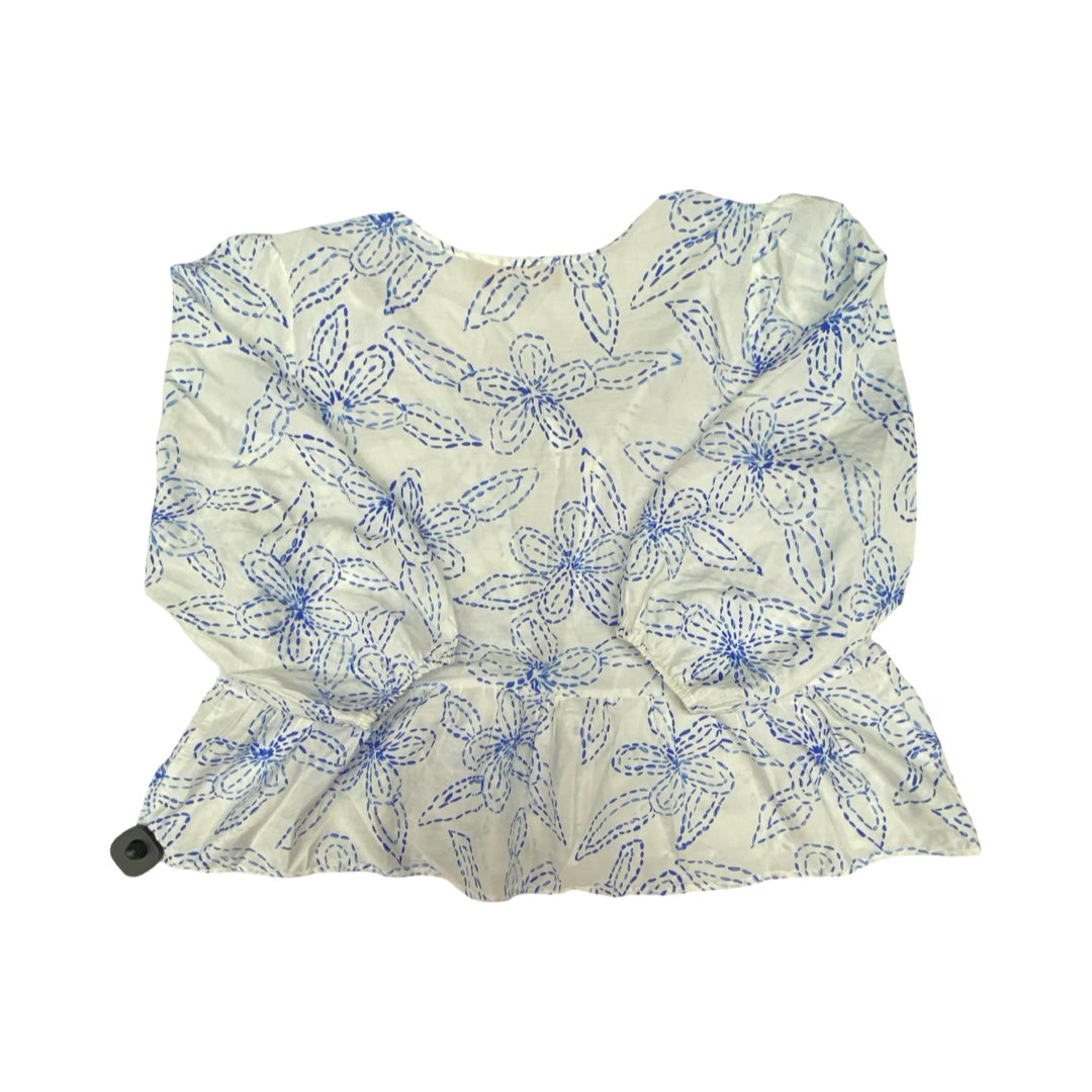 Top 3/4 Sleeve By Cmc In Blue & White, Size:S