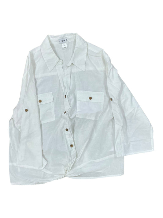 Blouse 3/4 Sleeve By Dash In White, Size:L