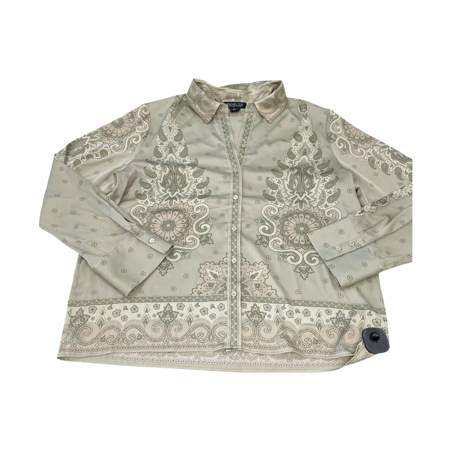 Blouse Ls By Rachel Zoe In Green, Size:L