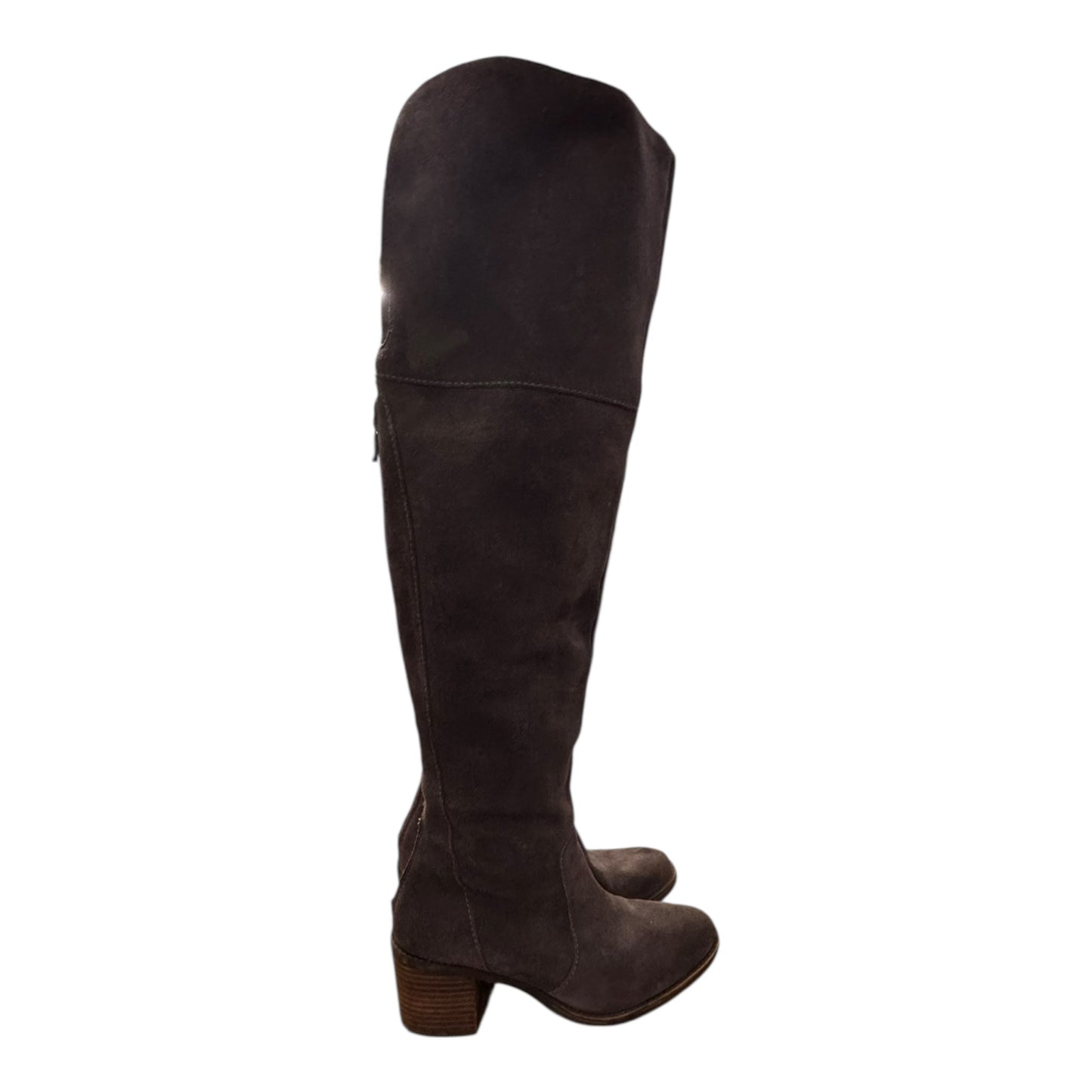 Boots Knee Heels By Lucky Brand In Taupe, Size:7.5