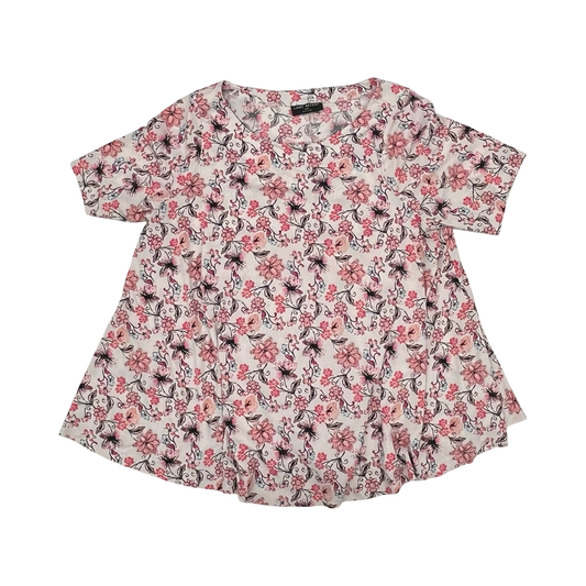 Top Ss By Lane Bryant In Floral Print, Size:1X