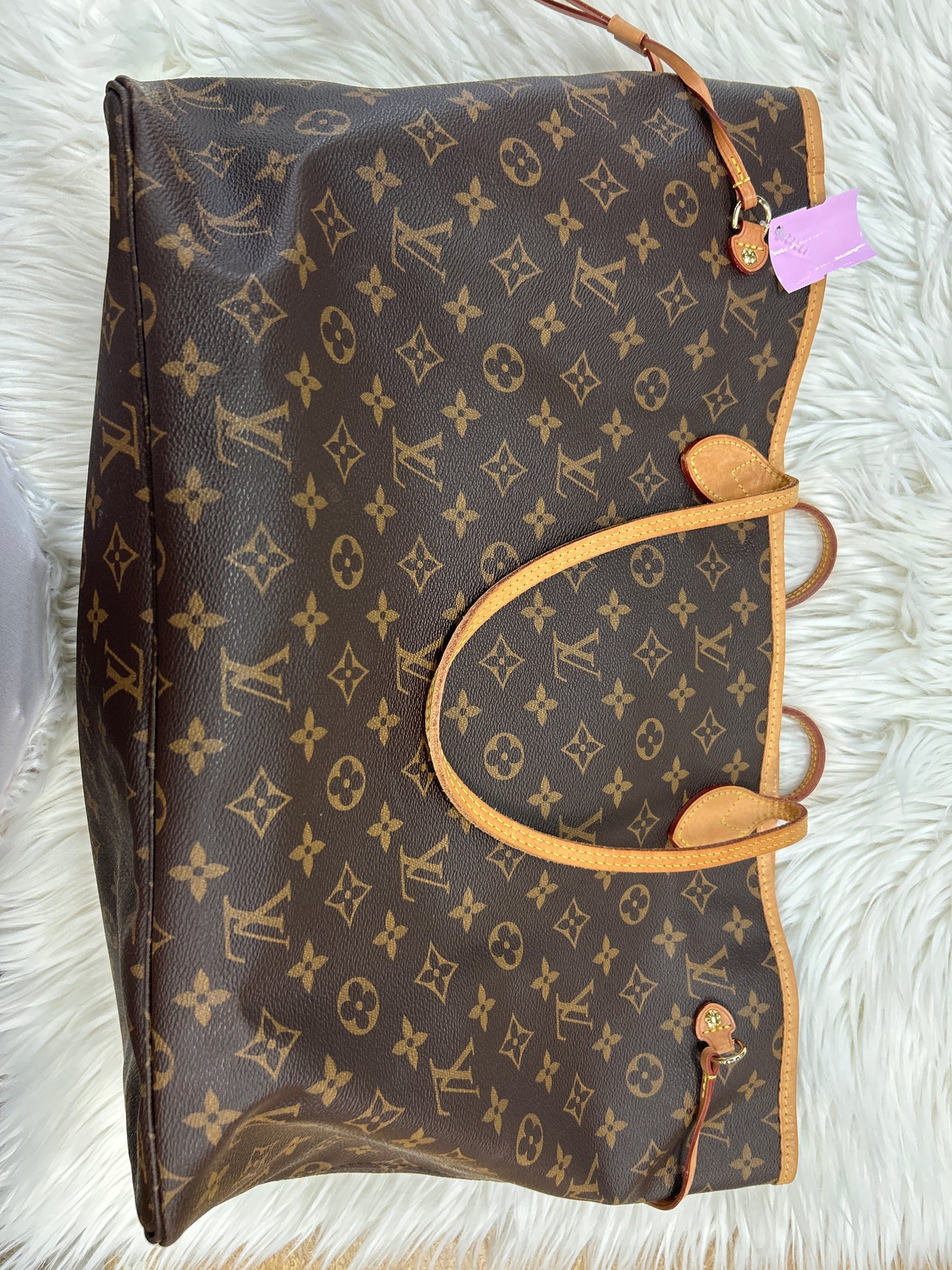 Handbag Luxury Designer By Louis Vuitton In Brown, Size:Large
