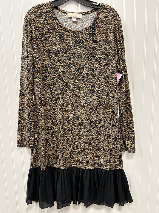 Dress Casual Midi By Michael By Michael Kors In Animal Print, Size:L