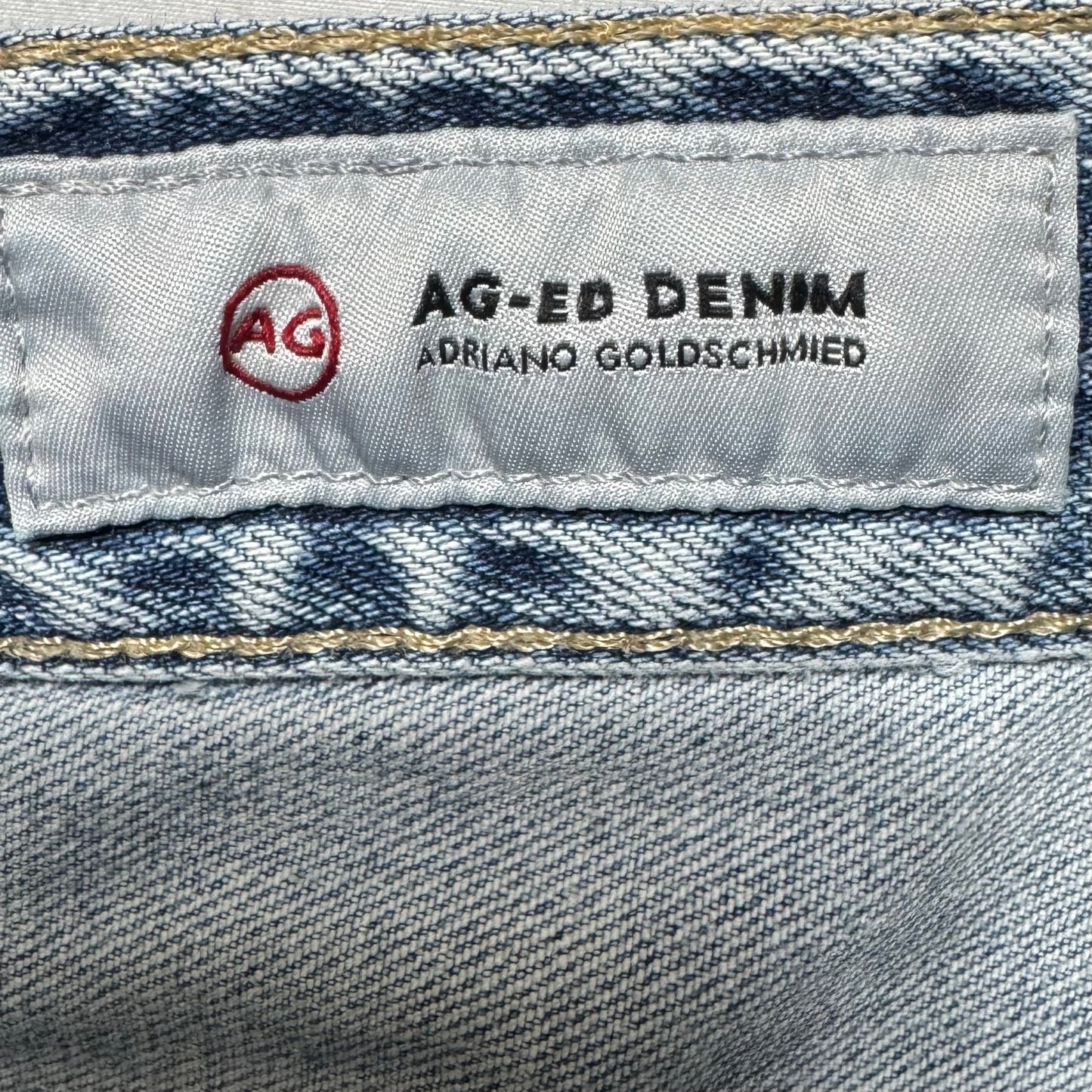 Jeans Straight By Adriano Goldschmied In Blue Denim, Size: 4/27