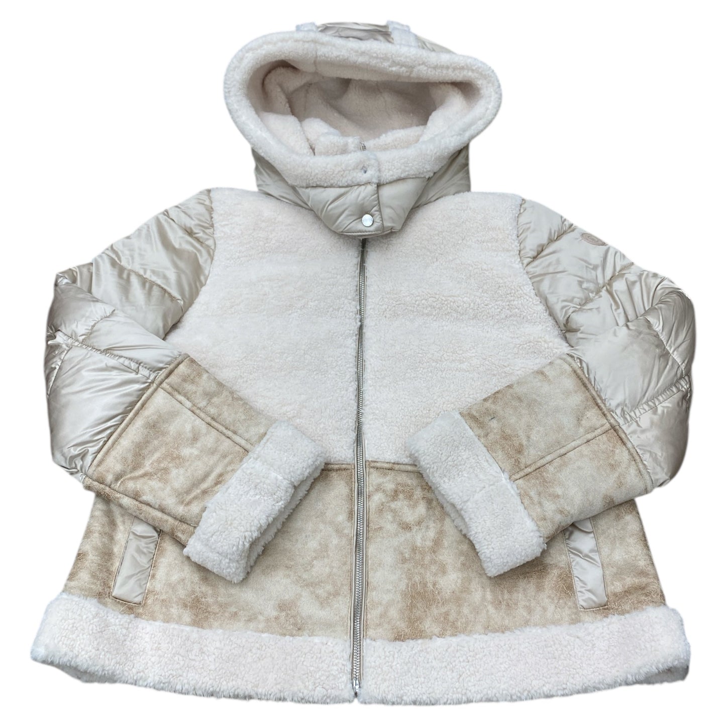 Coat Faux Fur & Sherpa By French Connection In Multi, Size:Xl