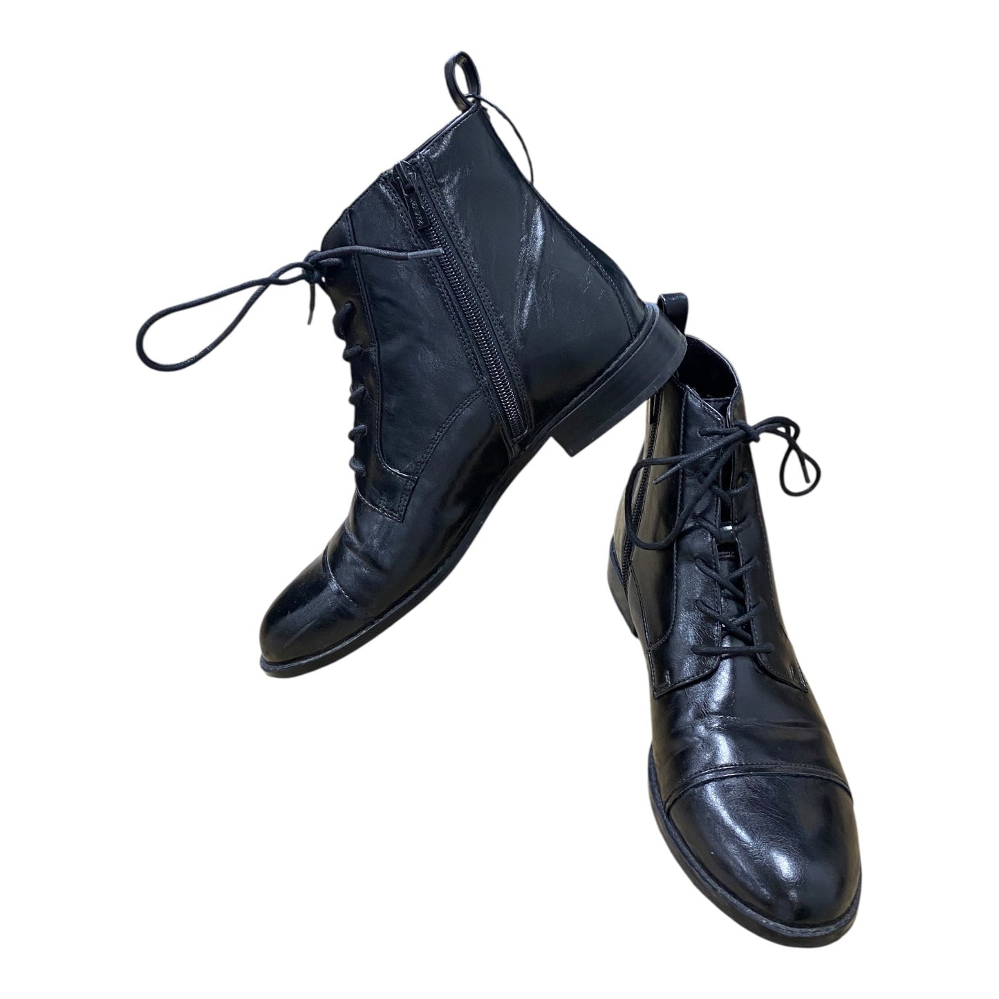 Boots Ankle Flats By Calvin Klein In Black, Size:7.5