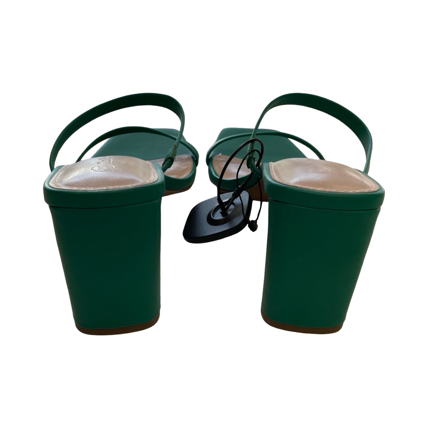 Sandals Heels Block By The Drop In Green, Size:7.5