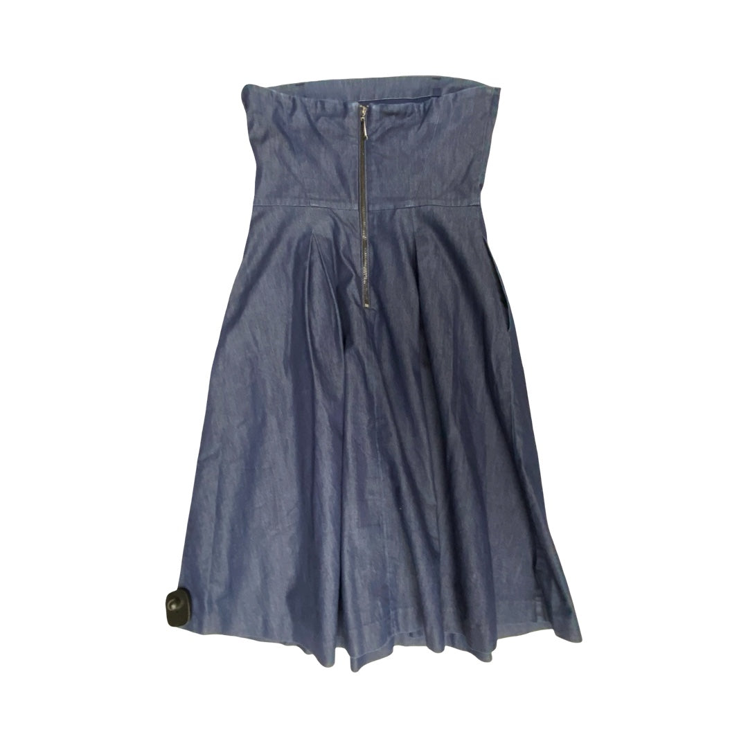 Dress Casual Midi By White House Black Market In Blue Denim, Size:0