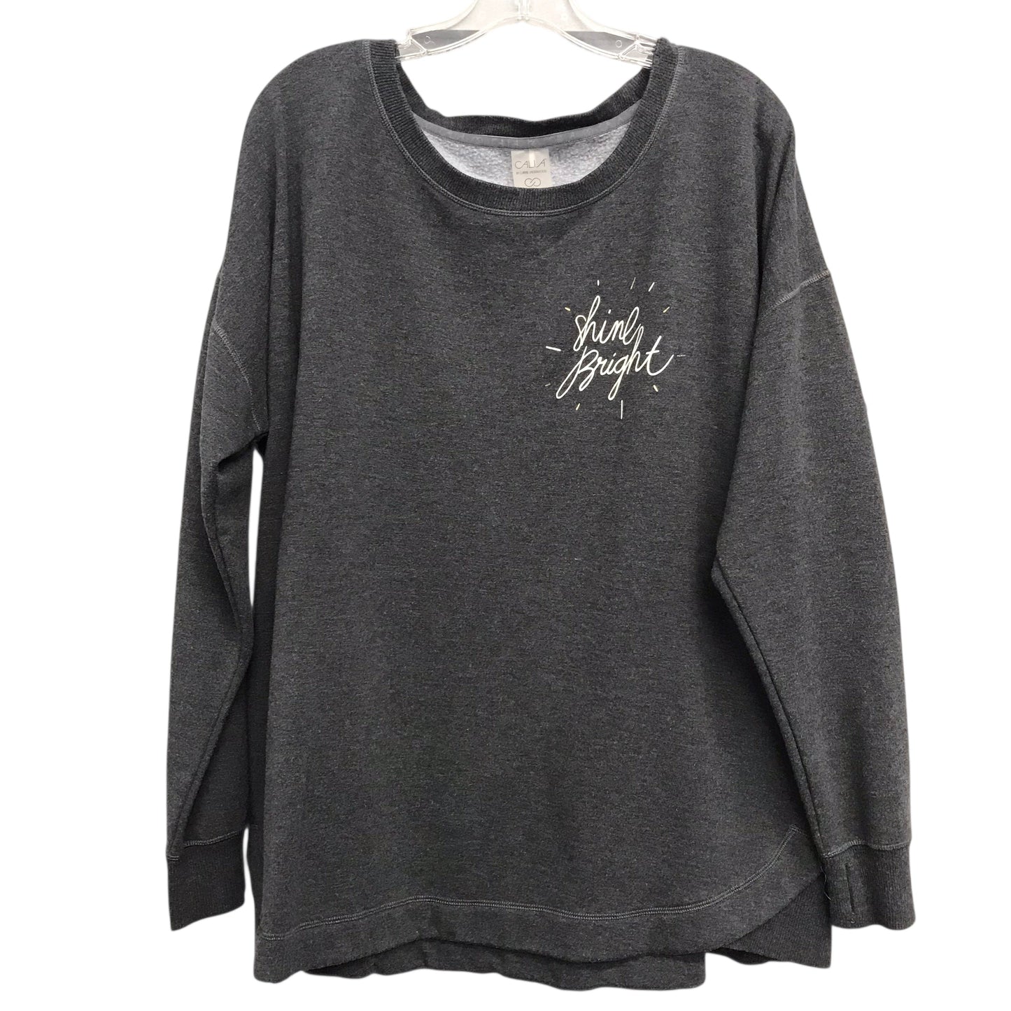 Athletic Sweatshirt Crewneck By Calia In Grey, Size:2X