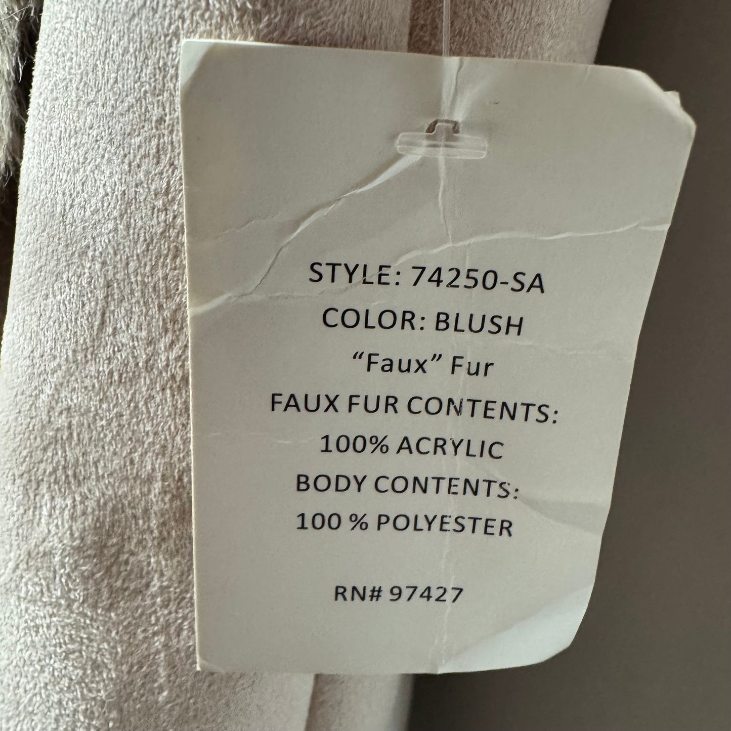 Vest Faux Fur & Sherpa By Dolce Cabo In Blush, Size: M