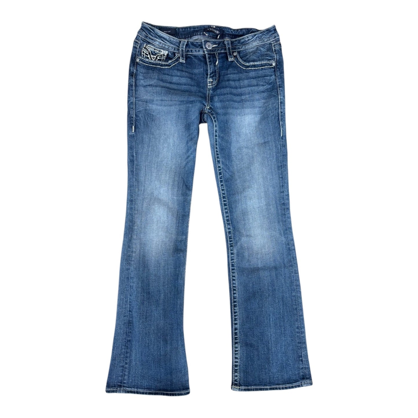 Jeans Boot Cut By Vigoss In Blue Denim, Size:12
