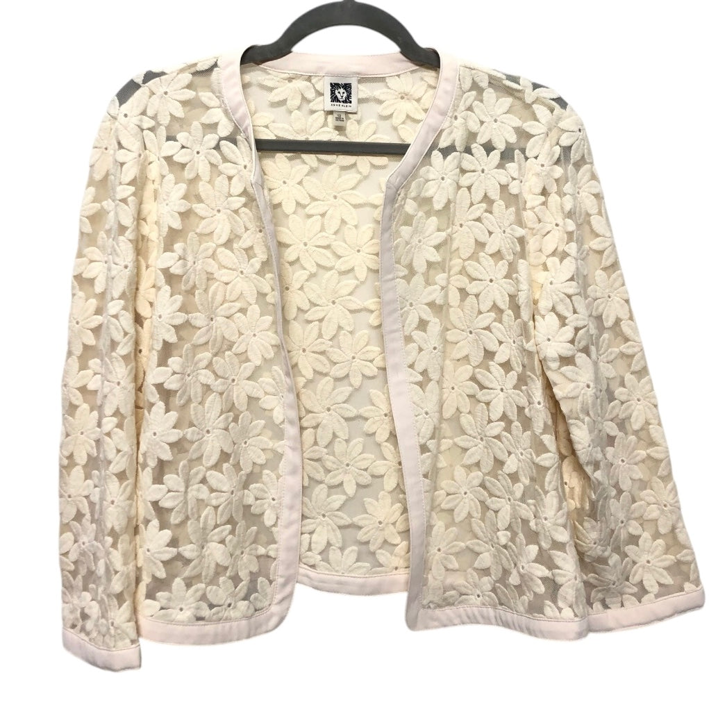 Cardigan By Anne Klein In Cream, Size:12